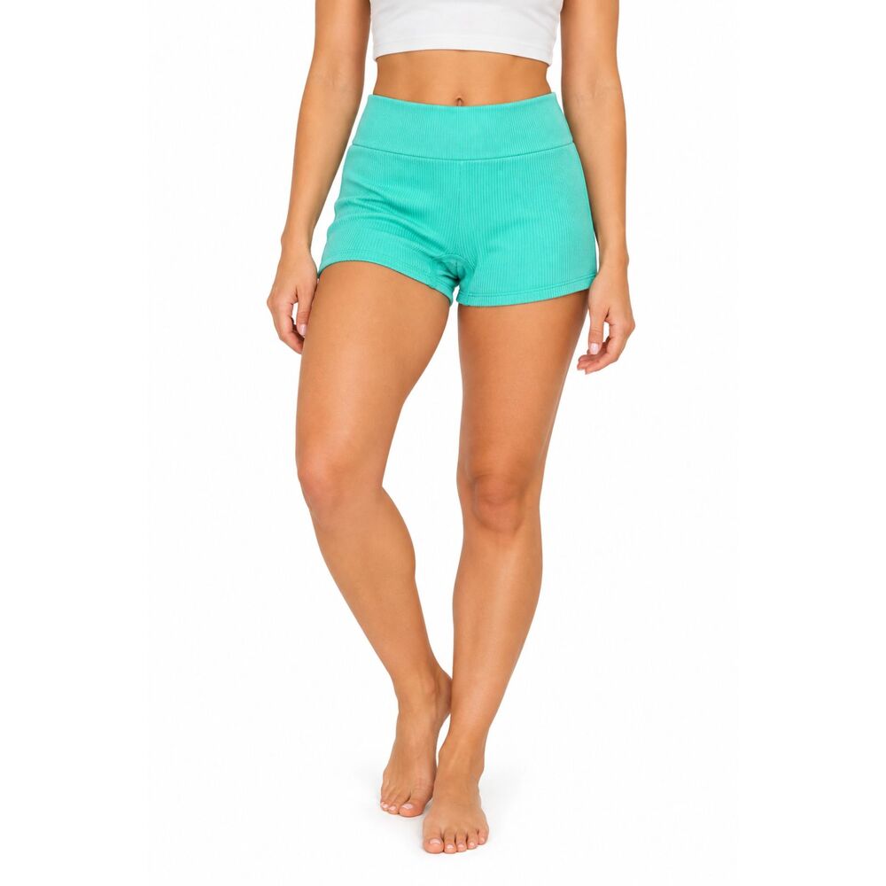 Colsie Women’s High-Waisted Ribbed Lounge Shorts | Size Large